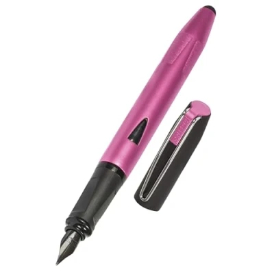 Image of Online Switch Plus Fountain Pen, Cartridge Pen &amp; Stylus in One, for Tablets and Smartphones, Multifunction with Combination Ink Cartridge, Pink, Iridium Nib, Nib Size M
