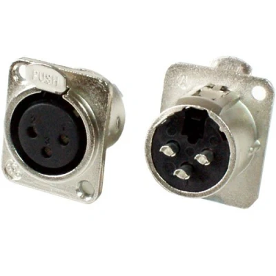 Image of Loops XLR 3 PIN Female Panel Mount Solder Connector For Chassis Mic Patch Audio Cable