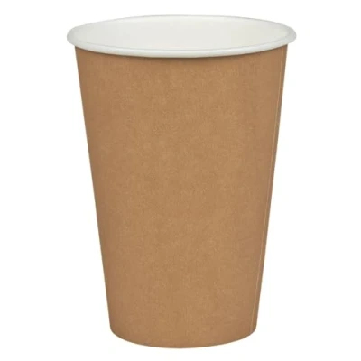 Image of Abena Gastro Brown Paper Cups for Hot Drinks 7 oz Pack of 100 Disposable Coffee Recyclable Paperboard