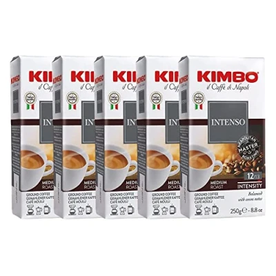 Image of Kimbo Coffee, Espresso Intenso Multipack, Ground Medium Roast, 12/13, Italian 5 x 250g