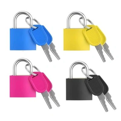 Image of Suitcase Locks 4 Pcs Luggage Padlocks Padlock Small Lock with Keys for Outdoor Travel Locker School Filing Cabinets Laptop Bag