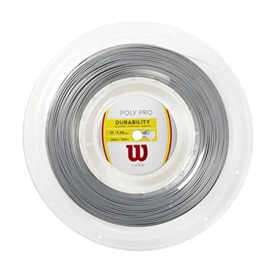 Image of Wilson Unisex Poly Pro Tennis Racket String, Silver, 17G UK