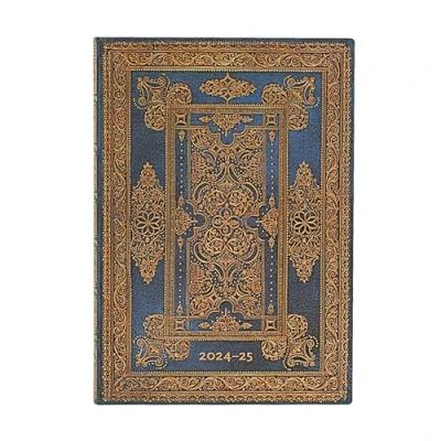 Image of Paperblanks Flexi 2025 18 Month Calendar, Blue Luxe, Midi, Horizontal, Elastic Band Closure