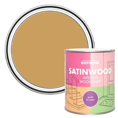 Image of Rust Oleum Yellow Satinwood Interior Wood Paint Dijon 750ml