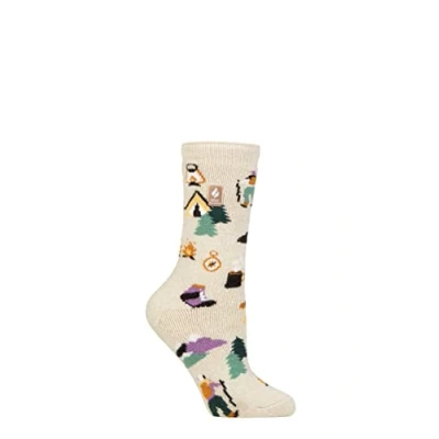 Image of Women&#039;s 1 Pair SOCKSHOP Heat Holders 1.6 TOG Lite Hobby Socks Walking Oatmeal 4 8