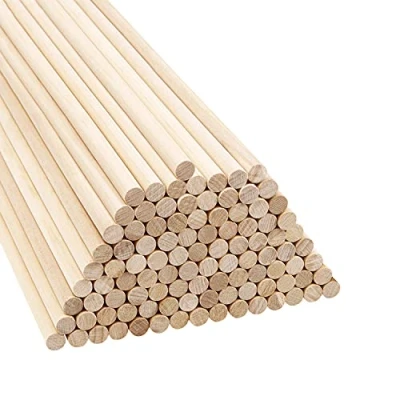 Image of Belle Vous Natural Round Wood Dowel Rods (100 Pack) 18cm / 7.09 Inches Extra Long Unfinished 9.5mm Wooden Craft Sticks Dowels for Woodcraft, Art Projects, Decorations &amp; DIY Crafts