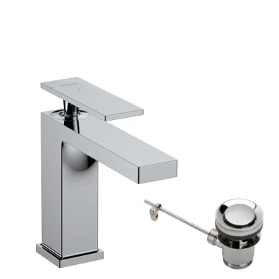 Image of Hansgrohe 73014000 Tecturis E Single Lever Basin Mixer 110 CoolStart EcoSmart+ with pop up Waste Set, Chrome, spout Height 110mm