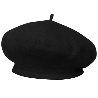 Image of TRIXES French Beret Black Fancy Dress Theme Hat, One Size