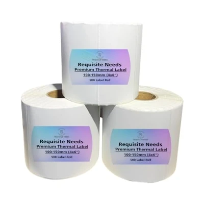 Image of 3 Roll, 1500 Premium Coated Direct Thermal Labels, 100mm x 150mm (4&quot; 6&quot;), Self Adhesive, for Zebra, MUNBYN, Rollo, TSC, Toshiba, Citizen, Label Printer, LP2844, GK420D, ZD420,ZP450