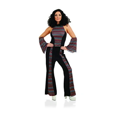 Image of New Womens 1970s Disco Diva Ladies Fancy Dress Party Costume , Rainbow Diva, L