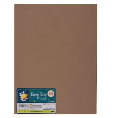 Image of Craft Planet 9inch x 12inch Funky Foam Tan (Pack of 12 Sheets)