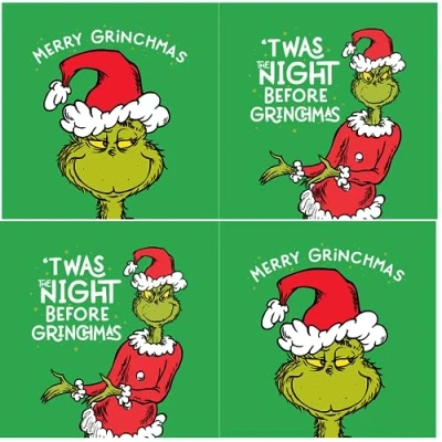 Image of Official The Grinch Christmas Card Pack, 12 Cards, 2 Different Designs, GXXB3