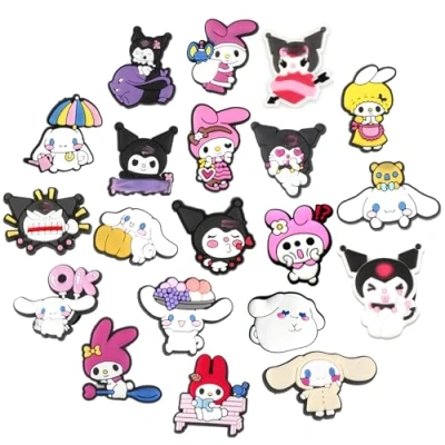 Image of 20pcs Shoe Charms for Kids,Sanri Croc Charms, Waterproof Anime Decoration Charm, DIY Accessories Charm kids Party Favors