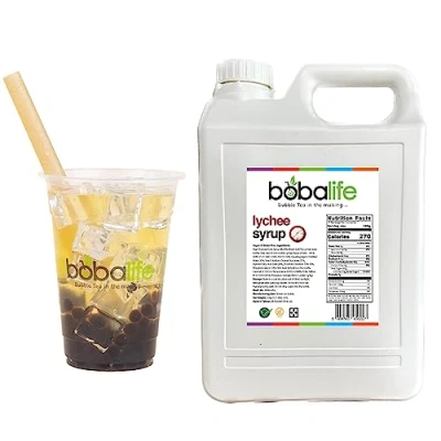 Image of Bobalife Lychee Bubble Tea Syrup (2.5kg) 50 60 Servings (Variable Serving Size) Premium &amp; Authentic Ingredients Vegan Gluten Free