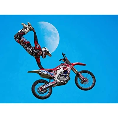 Image of Fine Art Prints Motocross Bike Stunt Large Canvas Wall Print, 18 x 24 inches