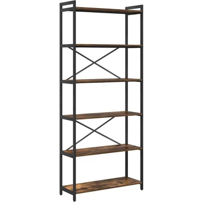 Image of Bookcase Smoked oak 80 x 30 188 cm Wood and Steel Vidaxl