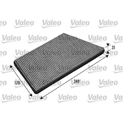 Image of 002435, 2435, 6447AZ, 6447PE, 6447TF Pollen Filter VALEO CLIMFILTER PROTECT 698749 Activated Carbon 336mm 159mm 31mm PEUGEOT: 206 Hatchback