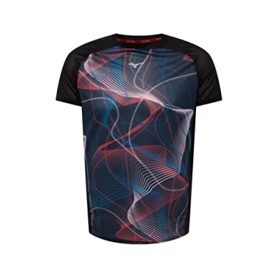 Image of Mizuno Men&#039;s Aero Tee Running, Black/Multi, M