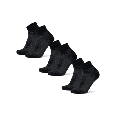 Image of DANISH ENDURANCE Ankle Socks Hiking, Merino Wool, Low Cut Walking Socks, Blister for Men &amp; Women, 3 Pack, Black, 13 15