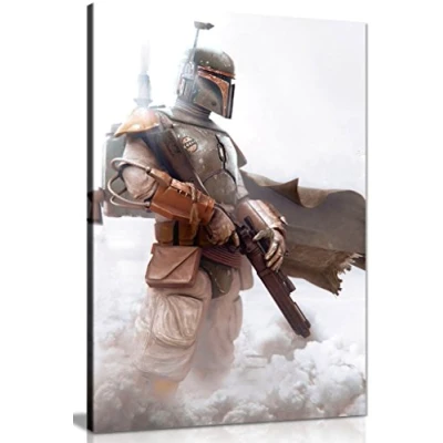 Image of Bobba Fett Star Wars Canvas Wall Art Picture Print (30x20in)