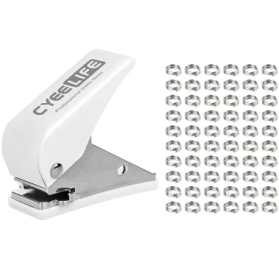 Image of CyeeLife Dart Flights Punch+100Spring Rings Accessories puncher kit for Plastic shafts