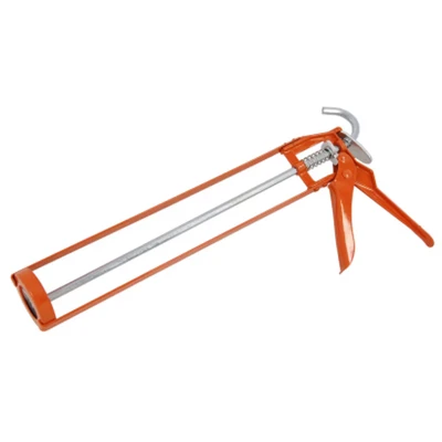 Image of PTI Strong Caulking Gun, Sealant, Silicone, Caulk, Skeleton, Adhesives, Silicon Professional Heavy Duty Applicator Seal Suitable for High Viscosity Products,400ml and 310ml (Orange)
