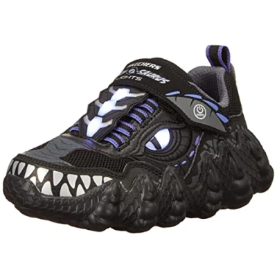 Image of Skechers 400112L BKCC Sneaker, Black &amp; Charcoal Synthetic/Textile/Charcoal, 4 UK