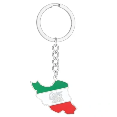 Image of xbiez Iran Map Key Chain for Women Men Titanium Steel Gold Silver Color Flag Keyring Bag Car Accessories Jewelry Gift