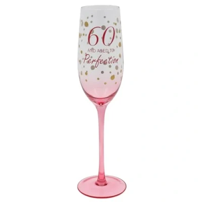 Image of Shudehill Giftware Gold Speckle Birthday Special Age Colourful Flute Glass 18th, 21st, 30th, 40th, 50th, 60th, 70th Gift (60)