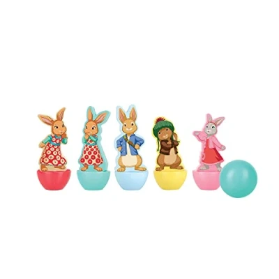 Image of Orange Tree Peter Rabbit Children&#039;s Set of 5 Wooden 9cm Toy Character Skittles