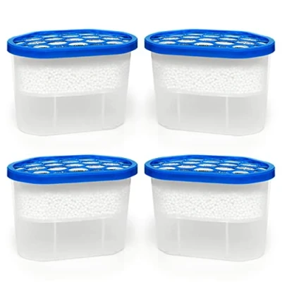 Image of Dehumidifiers Disposable 500ml Pack of 4 Interior Dehumidifier Moisture Absorber Ideal to Reduce Garage Mould Mildew &amp; Condensation for Bedroom, Caravan, Boats, Sheds Basement