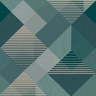 Image of Superfresco Easy Kaleidoscope Geometric Emerald Wallpaper Paste The Wall &amp; Blue Contemporary Modern Design Perfect for Most Rooms Feature or 4
