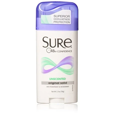 Image of Sure Original Solid Unscented, Anti Perspirant Deodorant 2.70 oz (Pack Of 3)