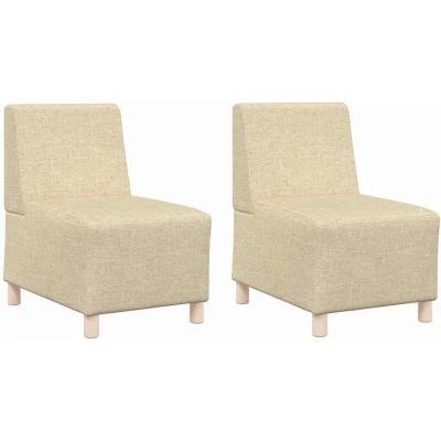 Image of vidaXL Sofa Chair 2 pcs Cream 55 x 74 82 cm Fabric