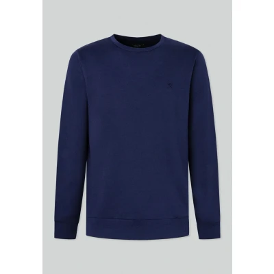 Image of Hackett London Men&#039;s Double Knit Crew Sweatshirt, Blue (Navy), XL
