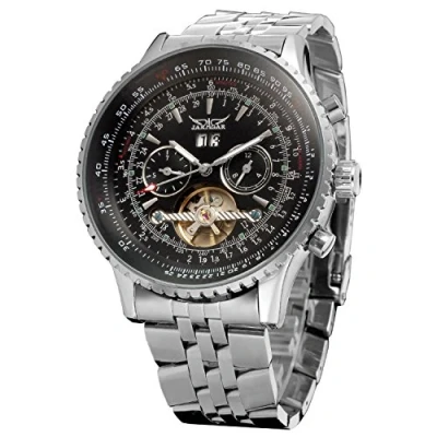 Image of FORSINING Men&#039;s Self Winding Waterproof Automatic Stainless Steel Skeleton Tourbillon Calendar Wrist Watch