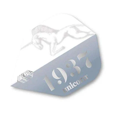 Image of Unicorn UltraFly Dart Flights Icon Silver Design Big Wing Shape Ultra Durable 100 Micron Polyester PET