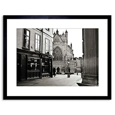 Image of Wee Blue Coo Photo Cityscape Exeter Devon England Cathedral Alley Framed Wall Art Print