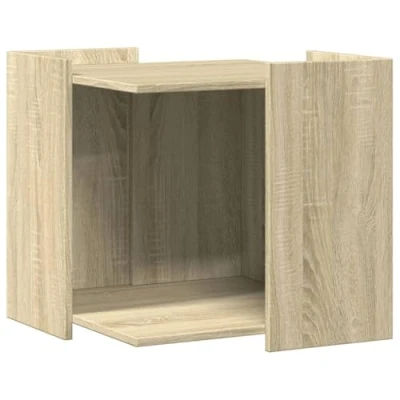 Image of vidaXL Cat Litter Box Enclosure House Sonoma Oak Engineered Wood End Table House/Side 53x53x51cm Easy to Clean