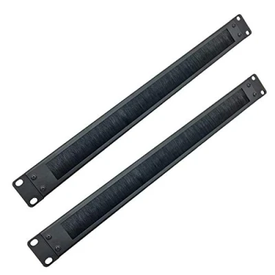 Image of JINGCHENGMEI JCM 19NAJingchengmei 2 Pack 1U Cable Manager Panel with Brush Server Rack Wire Management System for Entry 19in Rack,Black