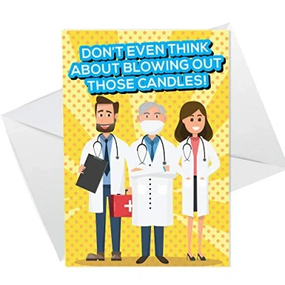 Image of RED OCEAN Funny Birthday Card LOCKDOWN DOCTOR Mum Dad Brother Sister Son Daughter Rude Him