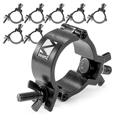 Image of beamz 8 x Half Coupler O Clamp Truss Goalpost DJ Stage Lighting 48 51mm 100kg Black