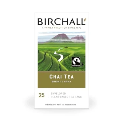 Image of Birchall Tea Bags, Sweet Spices Chai Tea, Black Bursting with Spicy Flavors, Perfect Lovers Gift Set, Pack of 25 Enveloped Plant Based Bags
