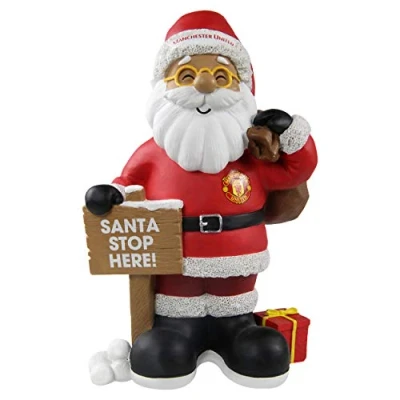 Image of Forever Collectibles UK FOCO MAN UNITED FC 10 INCH RESIN HIGH END SANTA WH