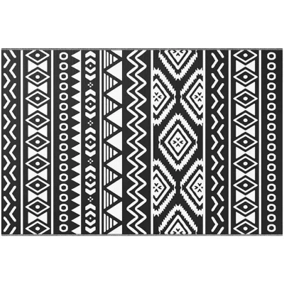 Image of vidaXL Outdoor Rug ARAKIL Black 120x180 cm PP