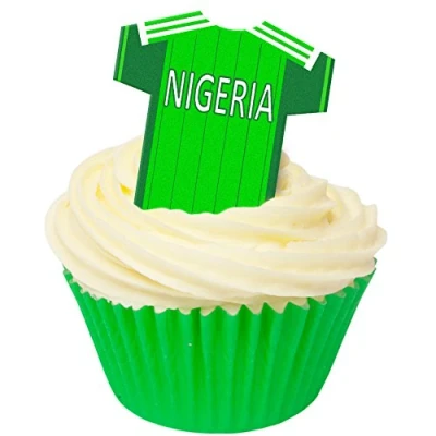Image of Pack of 12 Edible Wafer Decorations These T Shirts are just Great for Making Football Themed Cakes Nigerian Fans 201 442