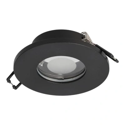 Image of EDO Recessed Spotlight OPIL OV Spot Ceiling Light Mounting Frame ø84mm Round Downlight Black Waterproof IP44 GU10 Lamp for Bathroom Bedroom Kitchen