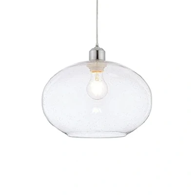 Image of Dimitri 1 Light Pendant Glass With Bubbles, E27