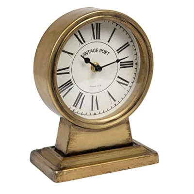 Image of Creative Co Op Mantel Clock, Iron, Gold Finish