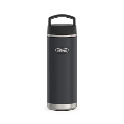 Image of Thermos Icon Beverage Bottle 0.71 L, Dark Grey/Graphite Matt, Stainless Steel Flask, 710 ml, Insulated Drinking Bottle, 18 Hours Hot / 24 Cold, Dishwasher Safe, Completely Leak Proof,